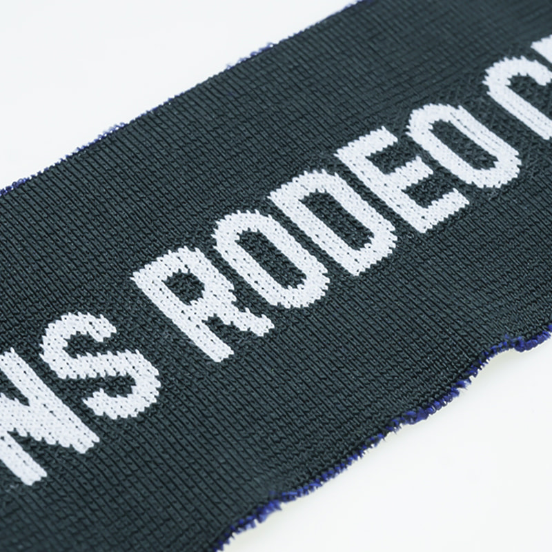 Fashion polyester spandex letter jacquard rib damit tela