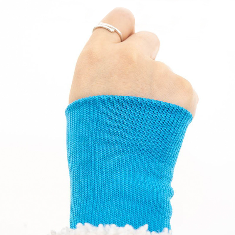 Knitted ribbed stretch seamless cuffs