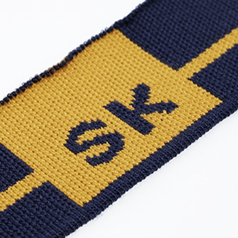 Polyester letter jacquard ribbed polo shirt sleeve tela