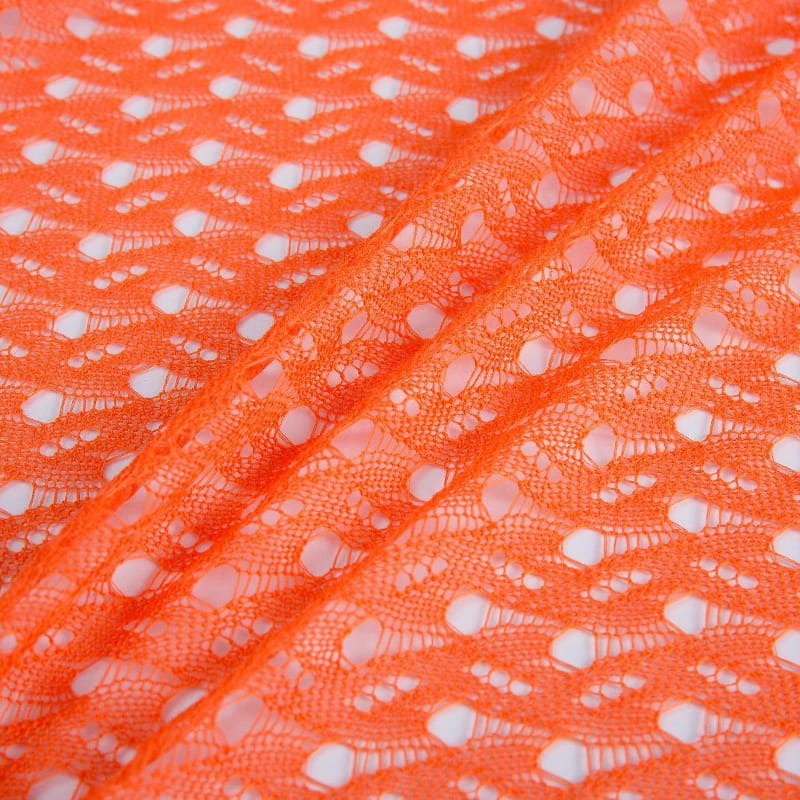 Red Hollow Pattern Jacquard Breathable Ribbed Damit na tela